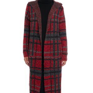 Joseph A Women's Plaid Coatigan Sweater Size M NWT